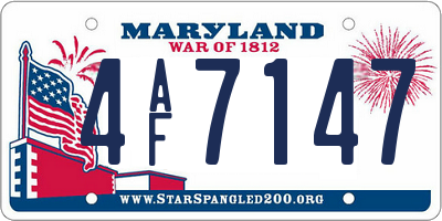MD license plate 4AF7147