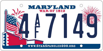 MD license plate 4AF7149