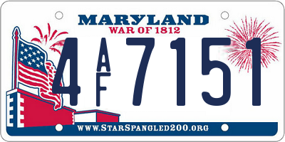 MD license plate 4AF7151