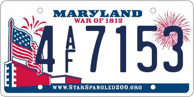 MD license plate 4AF7153