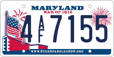MD license plate 4AF7155