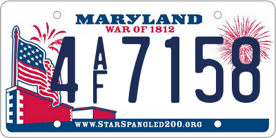 MD license plate 4AF7158