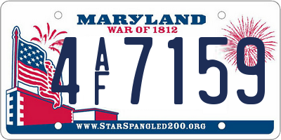 MD license plate 4AF7159
