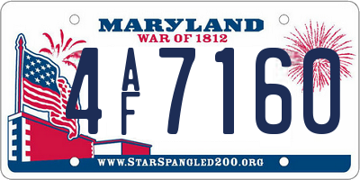MD license plate 4AF7160
