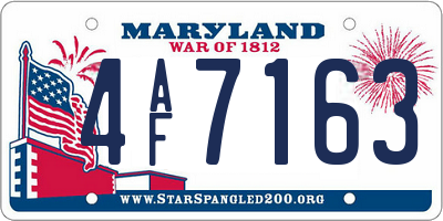 MD license plate 4AF7163