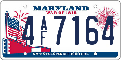 MD license plate 4AF7164