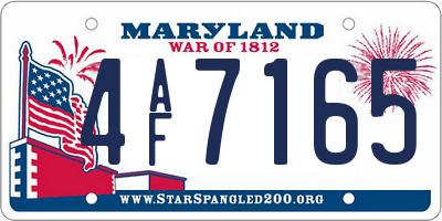 MD license plate 4AF7165