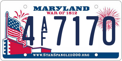 MD license plate 4AF7170