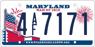 MD license plate 4AF7171
