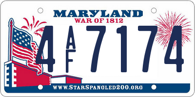 MD license plate 4AF7174