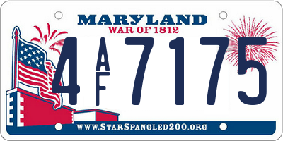MD license plate 4AF7175