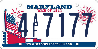 MD license plate 4AF7177