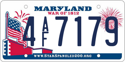 MD license plate 4AF7179