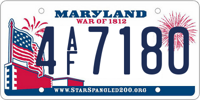 MD license plate 4AF7180