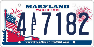MD license plate 4AF7182