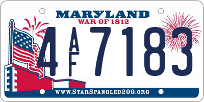 MD license plate 4AF7183