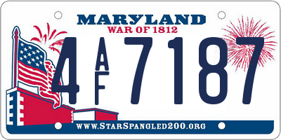 MD license plate 4AF7187