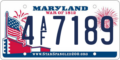 MD license plate 4AF7189