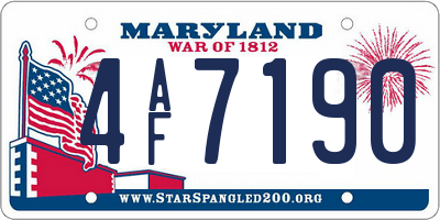 MD license plate 4AF7190