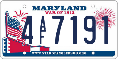 MD license plate 4AF7191