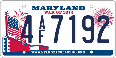 MD license plate 4AF7192