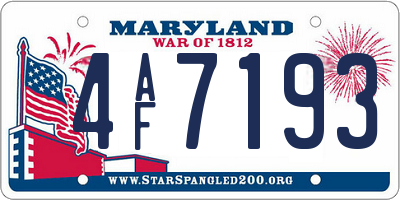 MD license plate 4AF7193