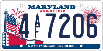 MD license plate 4AF7206