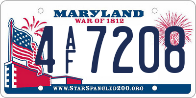 MD license plate 4AF7208