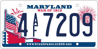 MD license plate 4AF7209