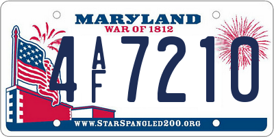 MD license plate 4AF7210