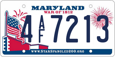 MD license plate 4AF7213