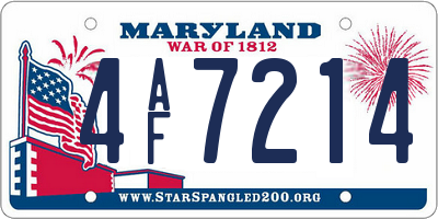 MD license plate 4AF7214