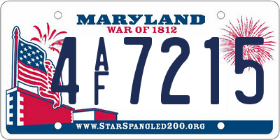 MD license plate 4AF7215