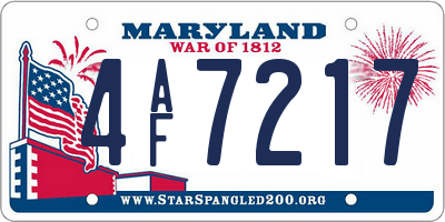 MD license plate 4AF7217