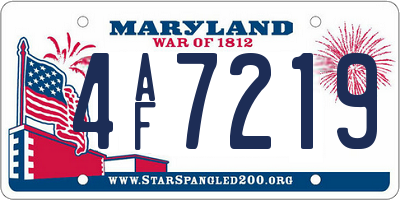MD license plate 4AF7219