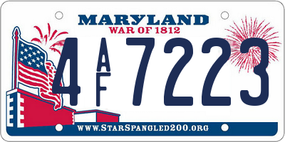 MD license plate 4AF7223