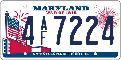 MD license plate 4AF7224
