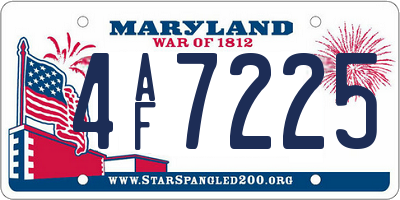 MD license plate 4AF7225