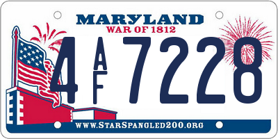 MD license plate 4AF7228