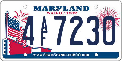 MD license plate 4AF7230