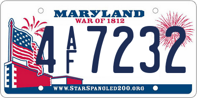 MD license plate 4AF7232