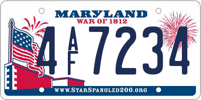 MD license plate 4AF7234