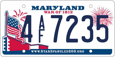 MD license plate 4AF7235