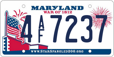 MD license plate 4AF7237