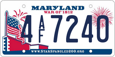 MD license plate 4AF7240