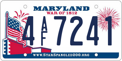 MD license plate 4AF7241