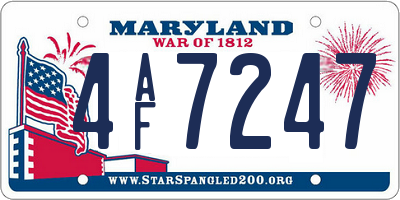 MD license plate 4AF7247