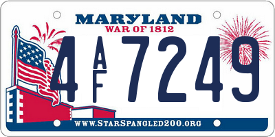 MD license plate 4AF7249