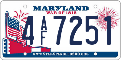 MD license plate 4AF7251