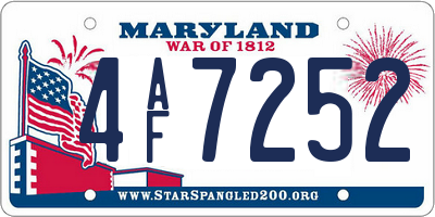 MD license plate 4AF7252
